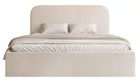 Łóżko tapicerowane 140x200 cm Sonvivo z pojemnikiem na pościel kremowe boucle stelaż metalowy