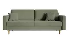VALICO Canapé-lit trois places velours olive hydrophobe
