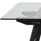 BRUNNO Table à manger 180x90 cm avec plateau en verre