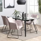 BRUNNO Table à manger 180x90 cm avec plateau en verre