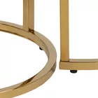 PERQY Ensemble de tables rondes en verre blanc avec un cadre doré