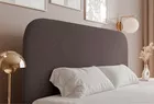 Łóżko tapicerowane 140x200 cm Sonvivo z pojemnikiem na pościel brązowe boucle stelaż metalowy