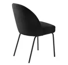 Chaise rembourrée en chenille noire Nelicials