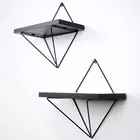 Lot de deux étagères murales noires Eropha