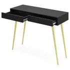 Coiffeuse Bello 104 cm noire avec pieds dorés