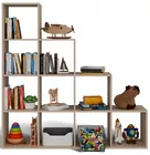 Regał schodkowy Stepi z dziesięcioma półkami 153 cm dąb sonoma