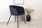 Chaise rembourrée en velours noir Ressator