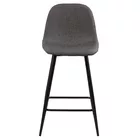 ZAKOMO Lot de deux tabourets tapissés avec galon gris sur un piètement noir de 91 cm