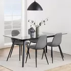BRUNNO Table à manger 180x90 cm avec plateau en verre